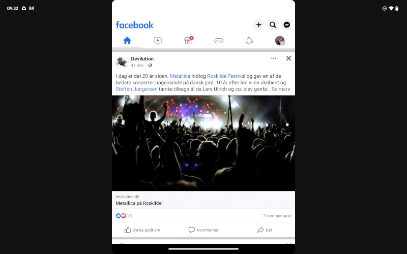 Facebook app not optimized for Android Tablet.png